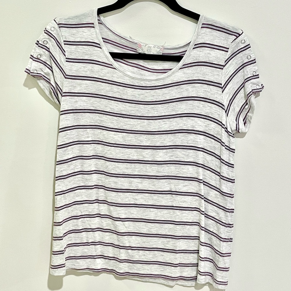 Pink Rose Stripped Tee